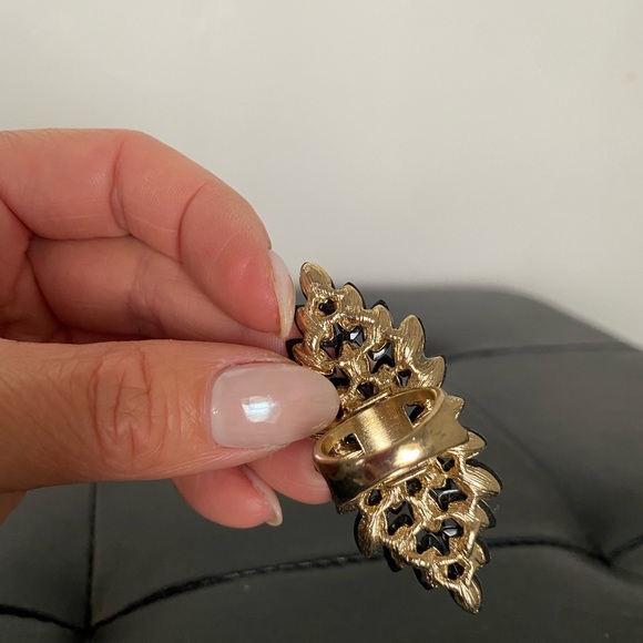 BLACK CRYSTAL STATEMENT RING 😍 - Picture 4 of 5